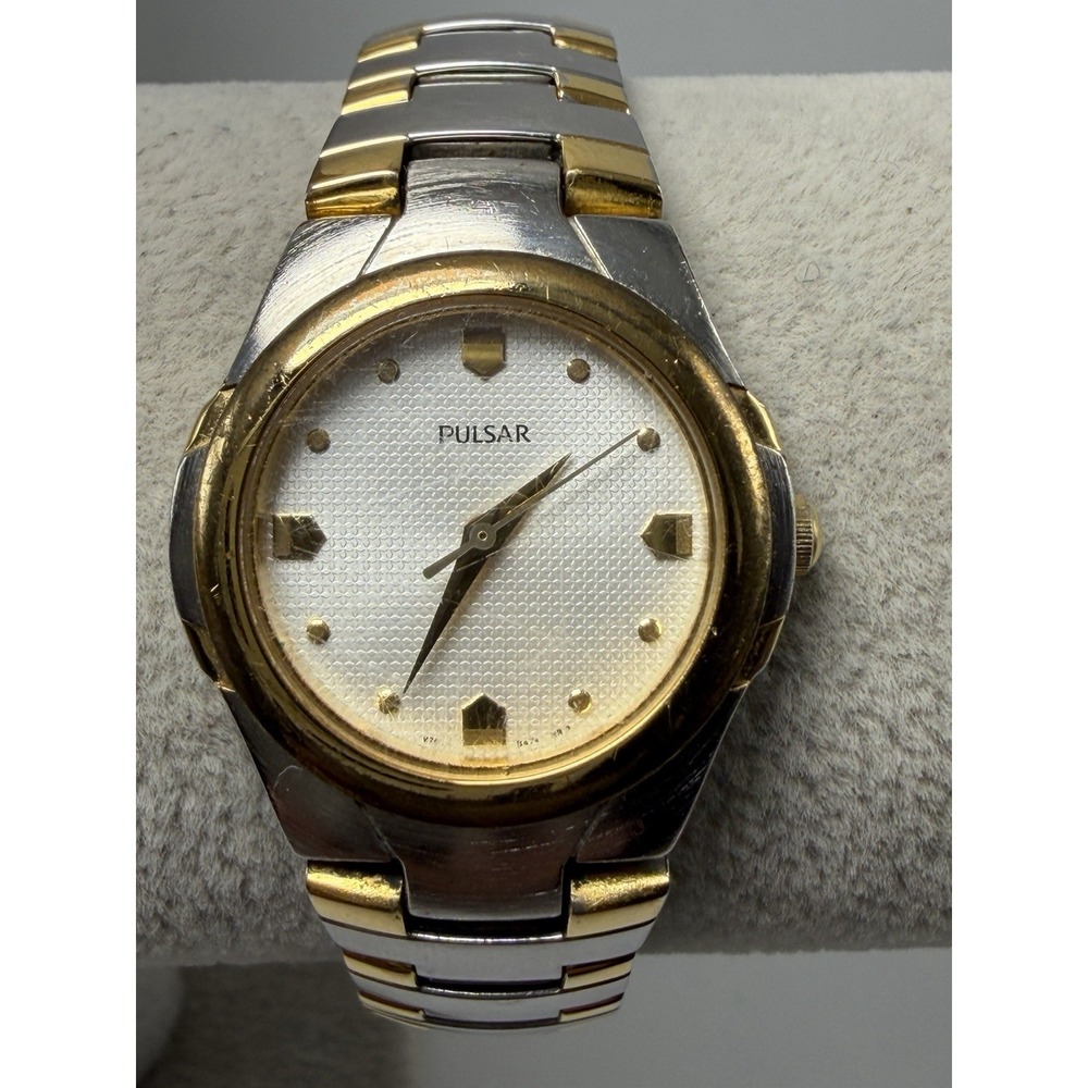 Scratched Pulsar V701-X316 New Battery Ladies Watch 26MM 7.25" Two Tone